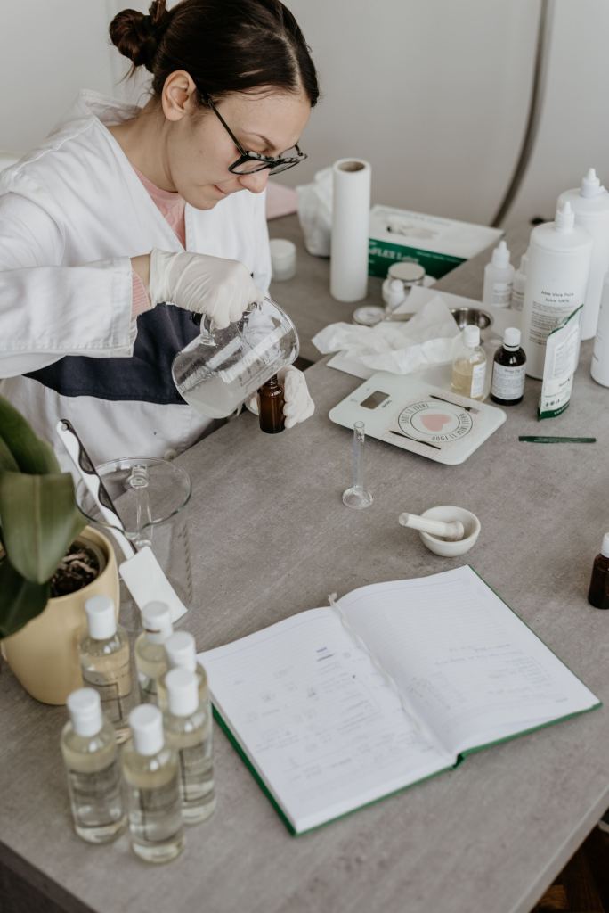 medical worker at a lab