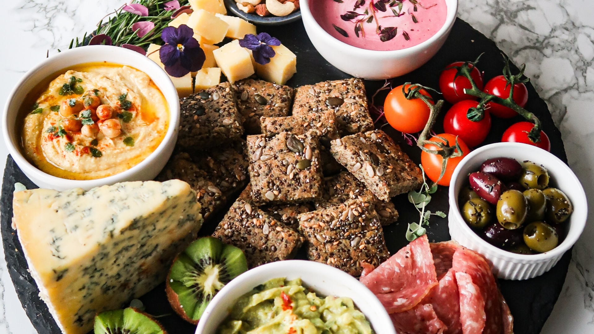 Keto-friendly Spring Grazing board with homemade...