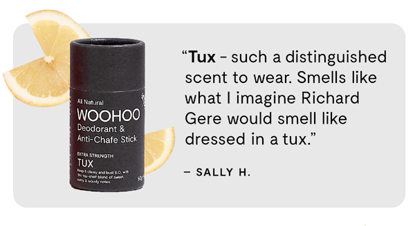 Tux natural deodorant by Woohoo Body