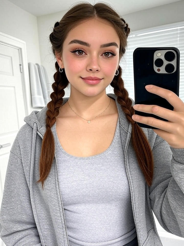 “Braided Beauty: A Mirror Selfie Story”