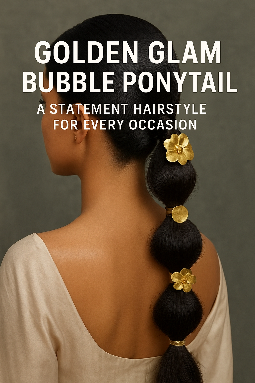 Golden Glam Bubble Ponytail: A Statement...
