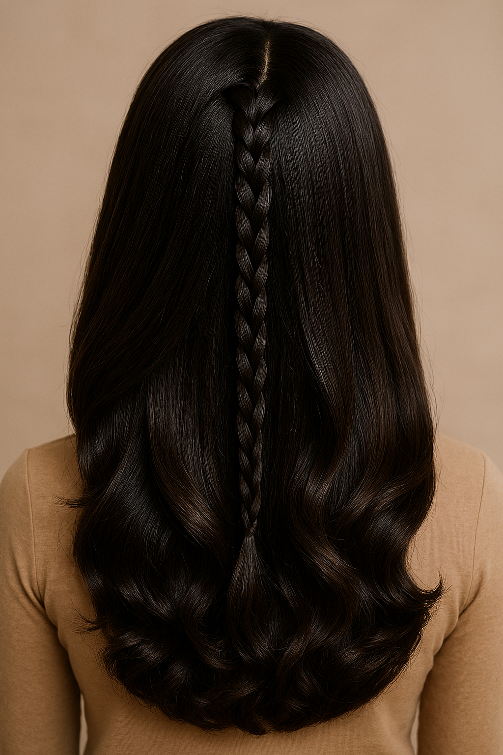 🌿 Half‑Up Braided Hairstyle with Cascading...