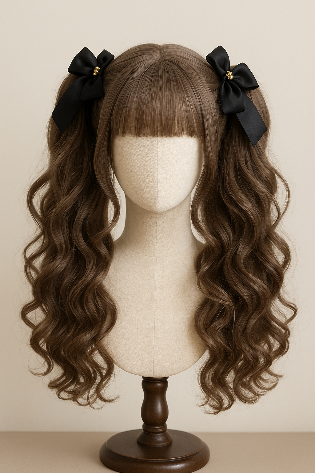 Dollcore Done Right: Ash-Brown Twin Tails...