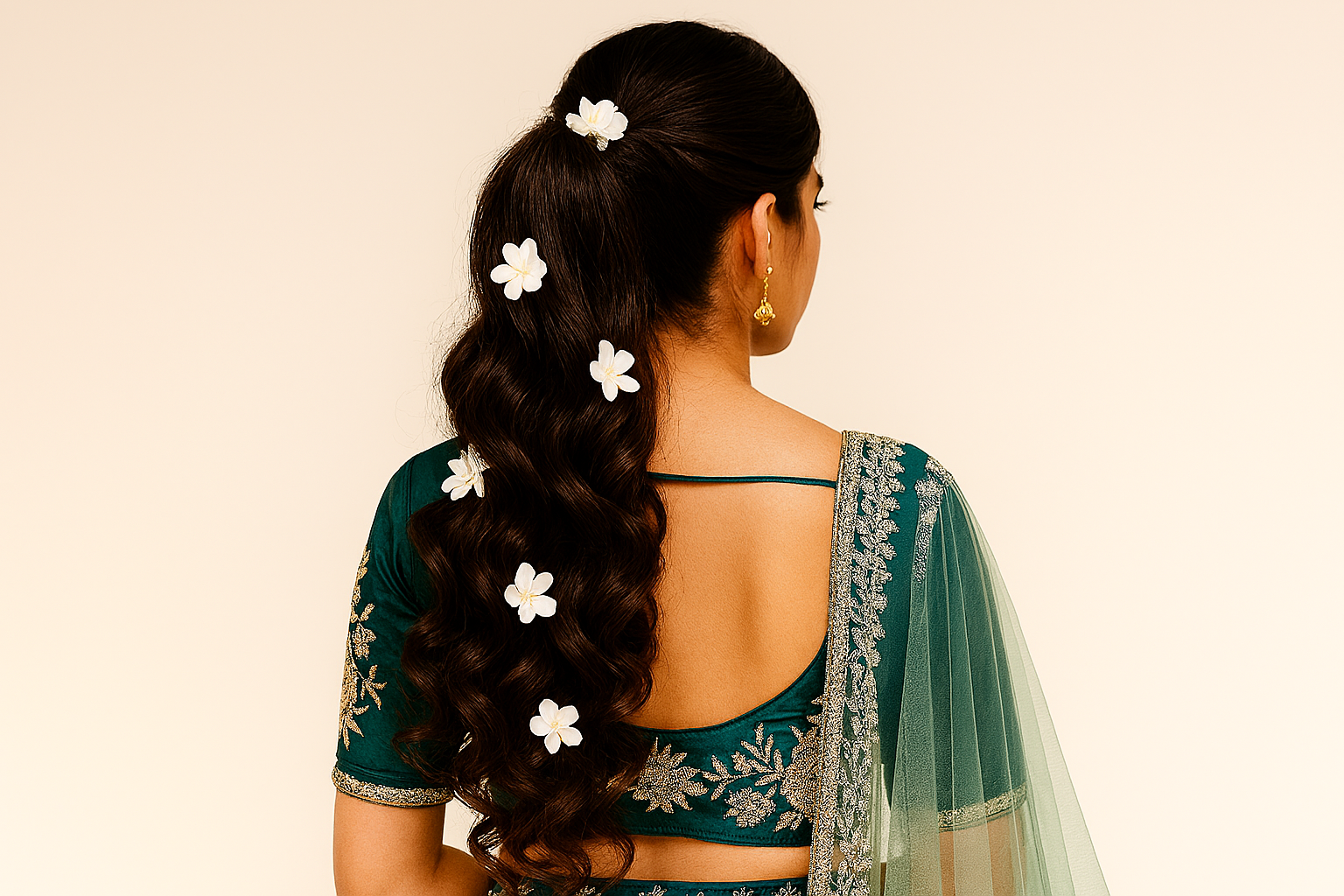 Regal Radiance: The Curled Ponytail with...
