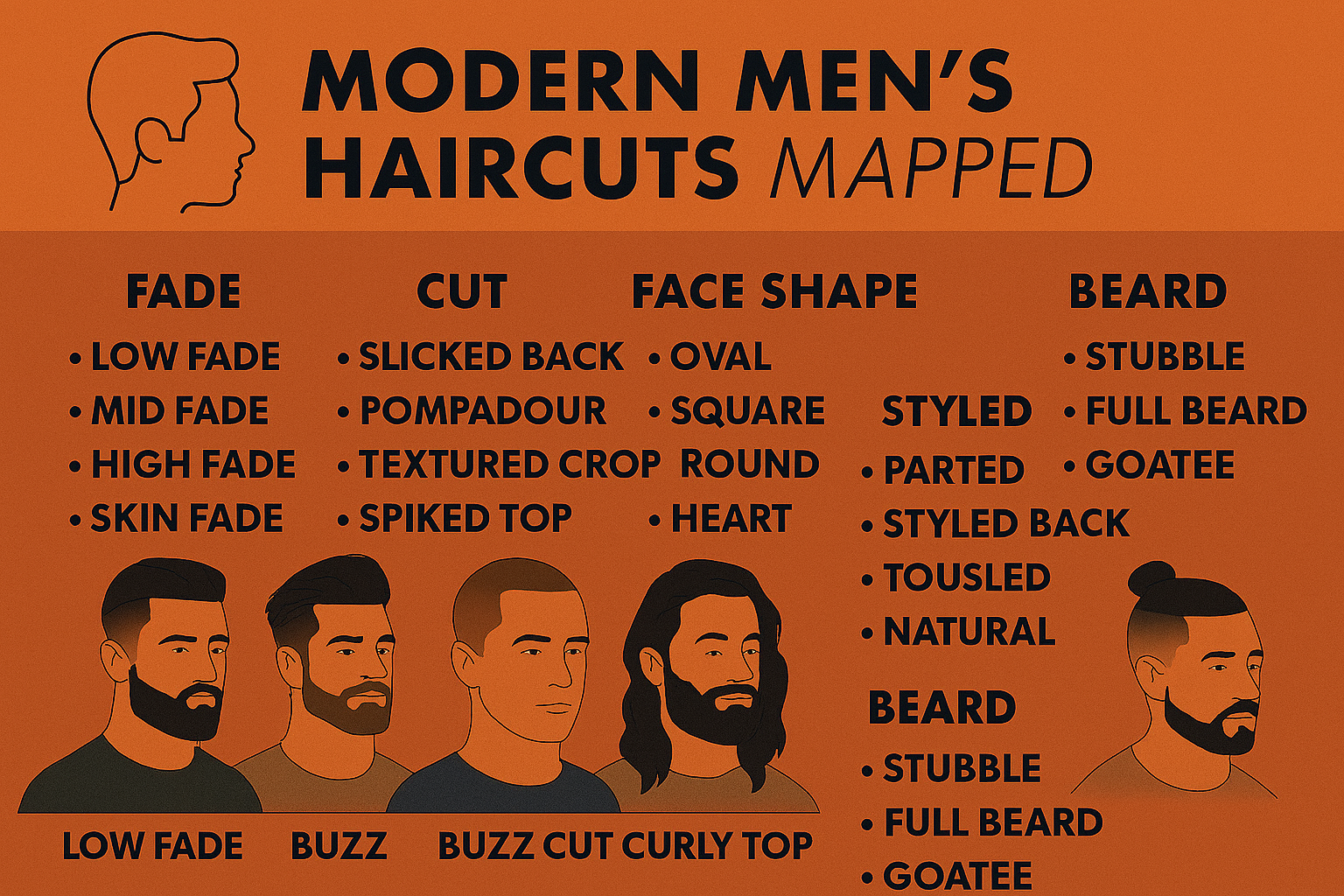 Modern Men’s Haircuts 2025: Mapped by...