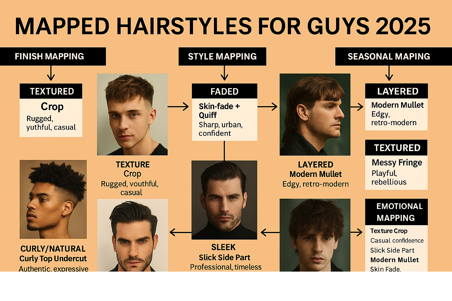 Hairstyles for Guys 2025: Mapped Grooming,...